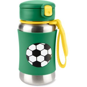 Skip Hop Spark Style Straw Bottle rozsdamentes kulacs szívószállal Fotbal 12 m+ 350 ml
