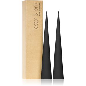 ester & erik cone candles raw black (no. 75) gyertya 2x25 cm