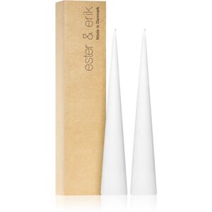 ester & erik cone candles pure white (no. 31) gyertya 2x25 cm