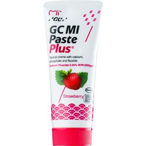 GC MI Paste Plus ásványfeltöltő védőkrém az érzékeny fogakra fluoriddal íz Strawberry 35 ml