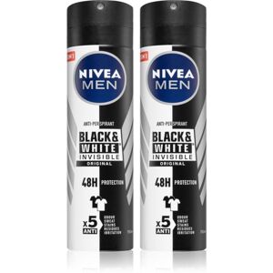 Nivea Men Black & White Invisible Original izzadásgátló spray (takarékos kiszerelés) uraknak