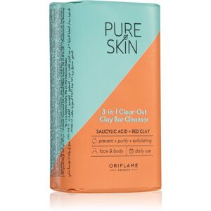 Oriflame Pure Skin tisztító szappan agyaggal arcra és testre 75 g
