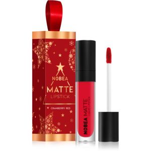 NOBEA Festive Matte Liquid Lipstick mattító folyékony rúzs árnyalat Cranberry Red 7 ml