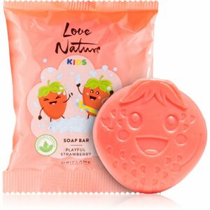Oriflame Love Nature Kids Playful Strawberry tisztító kemény szappan a gyermek bőrre 75 g