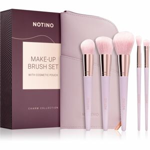 Notino Charm Collection Make-up brush set with cosmetic pouch Ecsetkészlet táskával Dusty pink