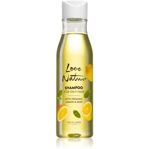 Oriflame Love Nature Organic Lemon & Mint mélyen tisztító sampon hab zsíros hajra 250 ml