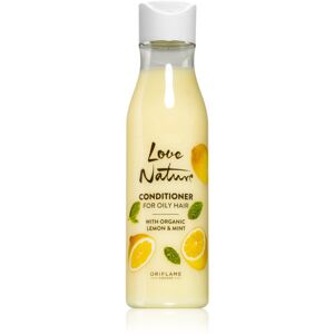 Oriflame Love Nature Organic Lemon & Mint könnyű kondicionáló hab zsíros hajra 250 ml