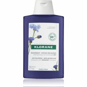 Klorane Cornflower Organic sampon semlegesíti a sárgás tónusokat 200 ml