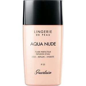 GUERLAIN Lingerie de Peau Aqua Nude Water-Infused Perfecting Fluid könnyű hidratáló make-up SPF 20 árnyalat 00N Porcelain 30 ml