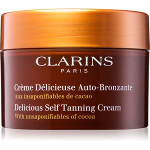 Clarins Delicious Self Tanning Cream önbarnító krém testre és arcra kakaóvajjal 150 ml