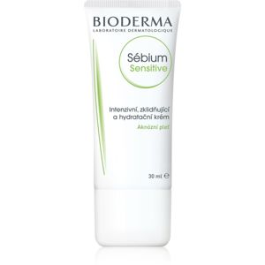 Bioderma Sébium Sensitive intenzíven hidratáló és nyugtató krém a pattanások kezelése által kiszárított és irritált bőrre 30 ml