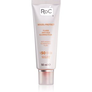 RoC Soleil Protect védő és élénkítő fluid a bőr öregedése ellen SPF 50 50 ml