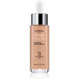 L’Oréal Paris True Match Nude Plumping Tinted Serum szérum egységesíti a bőrszín tónusait árnyalat 3-4 Light Medium 30 ml