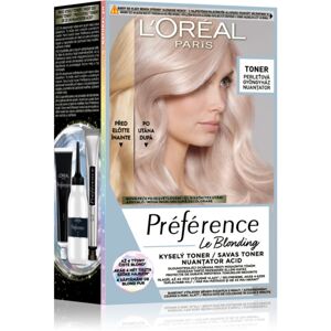 L’Oréal Paris Préférence Le Blonding Toner savas hajfesték árnyaló semlegesítő réz alaptónusok árnyalat 02 Pearl Blonde 1 db
