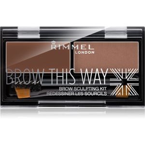 Rimmel Brow This Way paletta a szemöldök sminkeléséhez árnyalat 002 Medium Brown 1,3 g