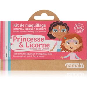 Namaki Color Face Painting Kit Princess & Unicorn sminkszett Pink, White, Turquoise (gyermekeknek)