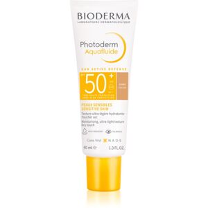 Bioderma Photoderm Aquafluid védő és tonizáló folyadék arcra SPF 50+ árnyalat Golden 40 ml