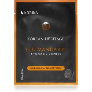 KORIKA Korean Heritage Jeju Mandaring & Vitamin B-C-E Complex Skin Illuminating Sheet Mask fehérítő gézmaszk Jeju mandarin & vitaminc B-C-E complex sh
