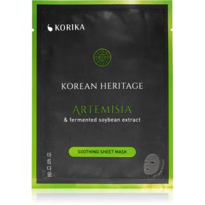 KORIKA Korean Heritage Artemisia & Fermented Soybean Extract Soothing Sheet Mask nyugtató hatású gézmaszk Artemisia & fermented soybean extract sheet