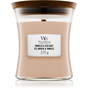 Woodwick Vanilla & Sea Salt illatgyertya fa kanóccal 275 g