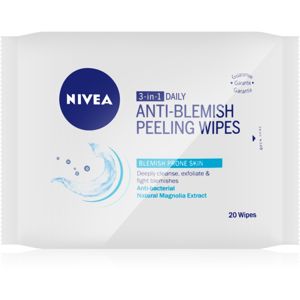 Nivea Visage Pure Effect mélyen tisztító peeling törlőkendők 3in1