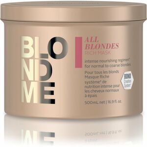 Schwarzkopf Professional Blondme All Blondes Rich tápláló maszk vastag szálú haj 500 ml