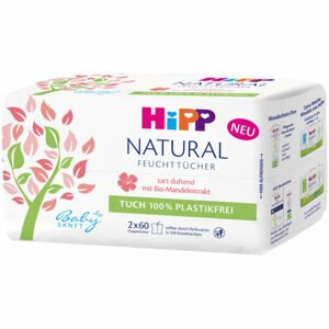 Hipp Babysanft Natural nedves tisztító törlőkendők gyermekeknek születéstől kezdődően 2x60 db