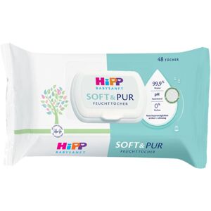 Hipp Soft & Pur nedves tisztító törlőkendők gyermekeknek születéstől kezdődően 48 db