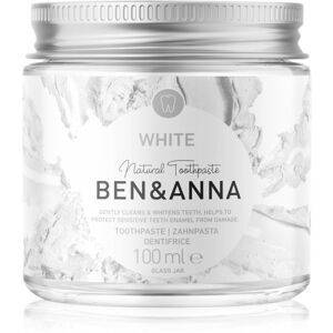 BEN&ANNA Natural Toothpaste White fogkrém üvegtégelyben fehérítő hatással 100 ml