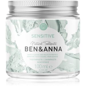 BEN&ANNA Natural Toothpaste Sensitive fogkrém üvegtégelyben érzékeny fogakra 100 ml