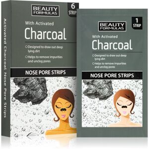 Beauty Formulas Charcoal tisztító tapasz az orr eltömődött pórusaira 6 db