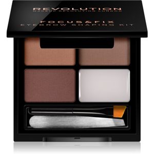Makeup Revolution Focus & Fix szett a tökéletes szemöldökért árnyalat Medium Dark 4 g