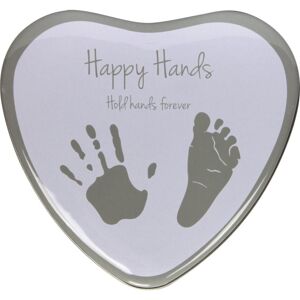 Happy Hands 2D Heart Silver/White baba kéz- és láblenyomat-készítő szett 3 x 15 x 16,5 cm 1 db