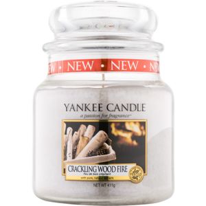 Yankee Candle Crackling Wood Fire illatos gyertya Classic közepes méret 410 g