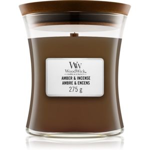 Woodwick Amber & Incense illatos gyertya fa kanóccal 275 g
