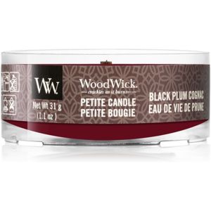 Woodwick Black Plum viaszos gyertya fa kanóccal 31 g