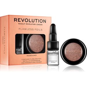 Makeup Revolution Flawless Foils metálszínű szemhéjfesték bázissal árnyalat Rebound 2 g + 2 ml