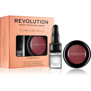 Makeup Revolution Flawless Foils metálszínű szemhéjfesték bázissal árnyalat Rose Gold 2 g + 2 ml