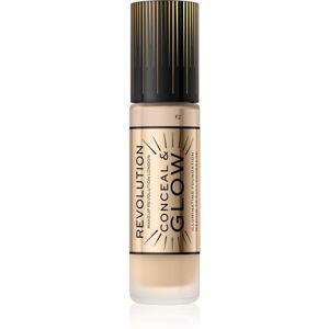 Makeup Revolution Conceal & Glow élénkítő make-up a természetes hatásért árnyalat F2 23 ml