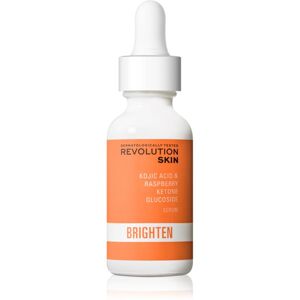 Revolution Skincare Brighten Kojic Acid & Raspberry Ketone Glucoside élénkítő hidratáló szérum egységesíti a bőrszín tónusait 30 ml