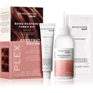 Revolution Haircare Plex Bond Restore Kit szett a hajszín élénkítéséért árnyalat Chestnut Brown