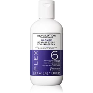 Revolution Haircare Plex Blonde No.6 Bond Restore Styling Cream öblítést nem igénylő regeneráló ápolás a károsult hajra 100 ml