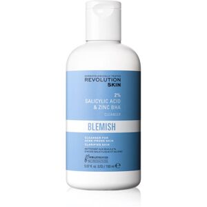 Revolution Skincare Blemish 2% Salicylic Acid & Zinc BHA hámlasztó tisztító emulzió problémás és pattanásos bőrre 150 ml