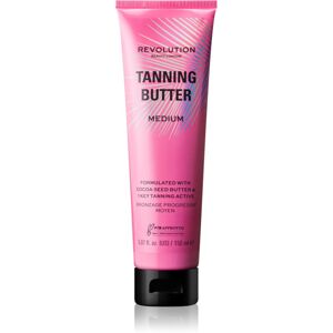 Makeup Revolution Beauty Tanning Butter tápláló vaj a testre önbarnító hatással árnyalat Light/Medium 150 ml