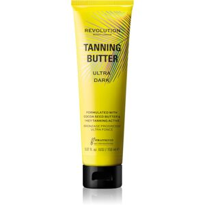 Makeup Revolution Beauty Tanning Butter tápláló vaj a testre önbarnító hatással árnyalat Ultra Dark 150 ml