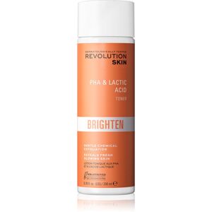 Revolution Skincare Brighten PHA & Lactic Acid gyengéd bőrhámlasztó tonik száraz és érzékeny bőrre 200 ml