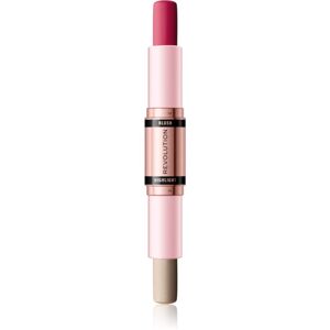 Makeup Revolution Blush & Highlight Cream Blush & Highlight stift árnyalat Mauve Glow 2x4,3 g