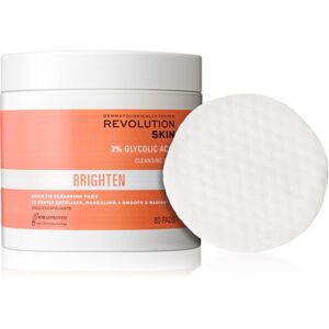 Revolution Skincare Brighten 3% Glycolic Acid tisztító vattakorong 60 db