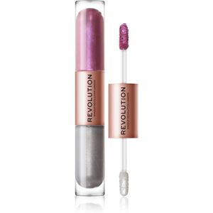 Makeup Revolution Double Up folyékony szemhéjfesték 2 az 1-ben árnyalat Subliminal Lilac 2x2,2 ml