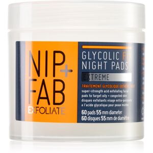 NIP+FAB Glycolic Fix Extreme tisztító vattakorong éjszakára 60 db